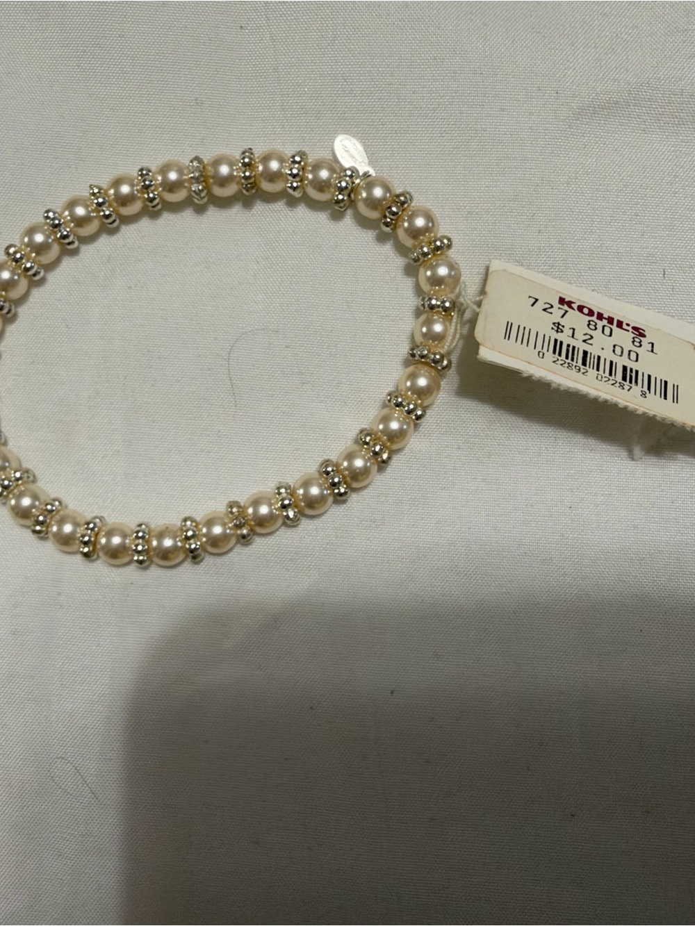 Pearl Stretch Bracelet with silver